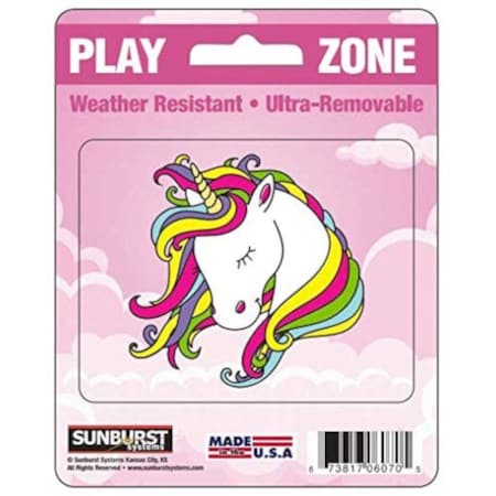 Sunburst Systems Decal Play Zone Unicorn Dreaming 4 in x 5 in 6070